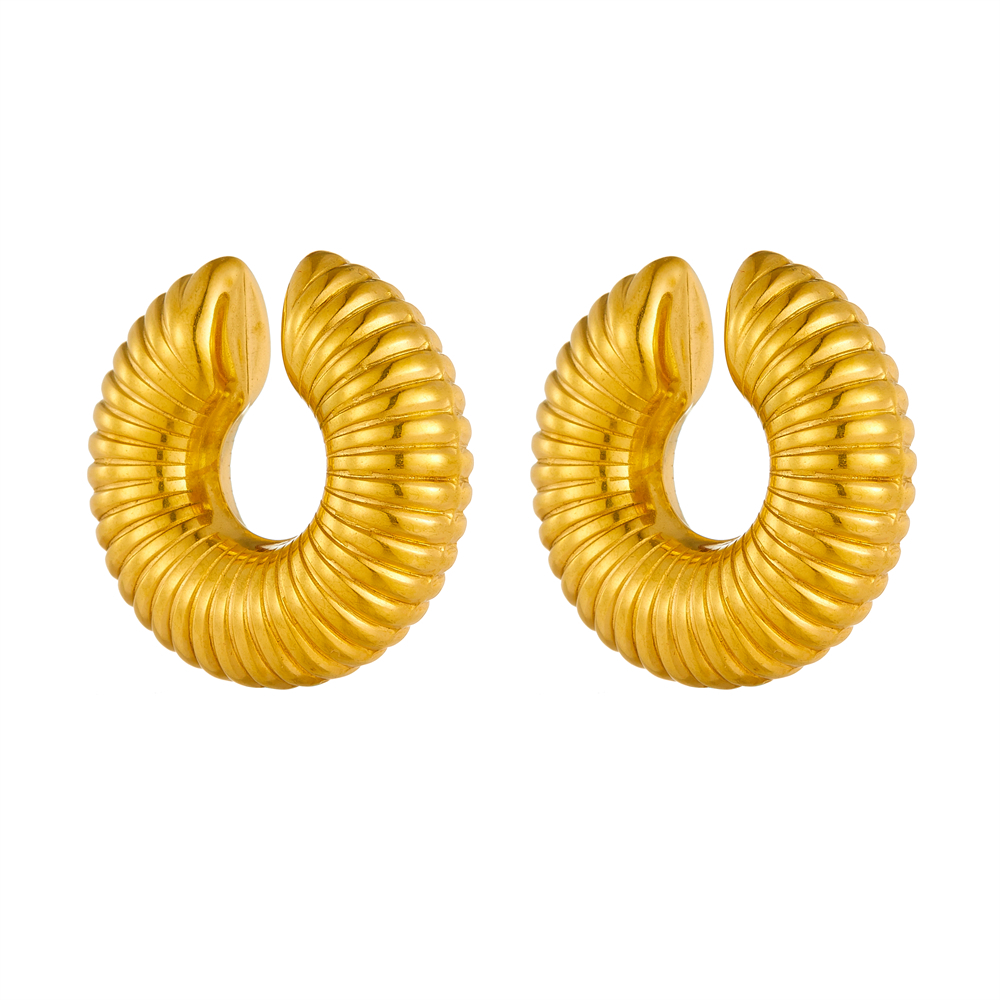 1 Pair Simple Style Classic Style C Shape U Shape Plating Titanium Steel 18K Gold Plated Ear Cuffs display picture 6