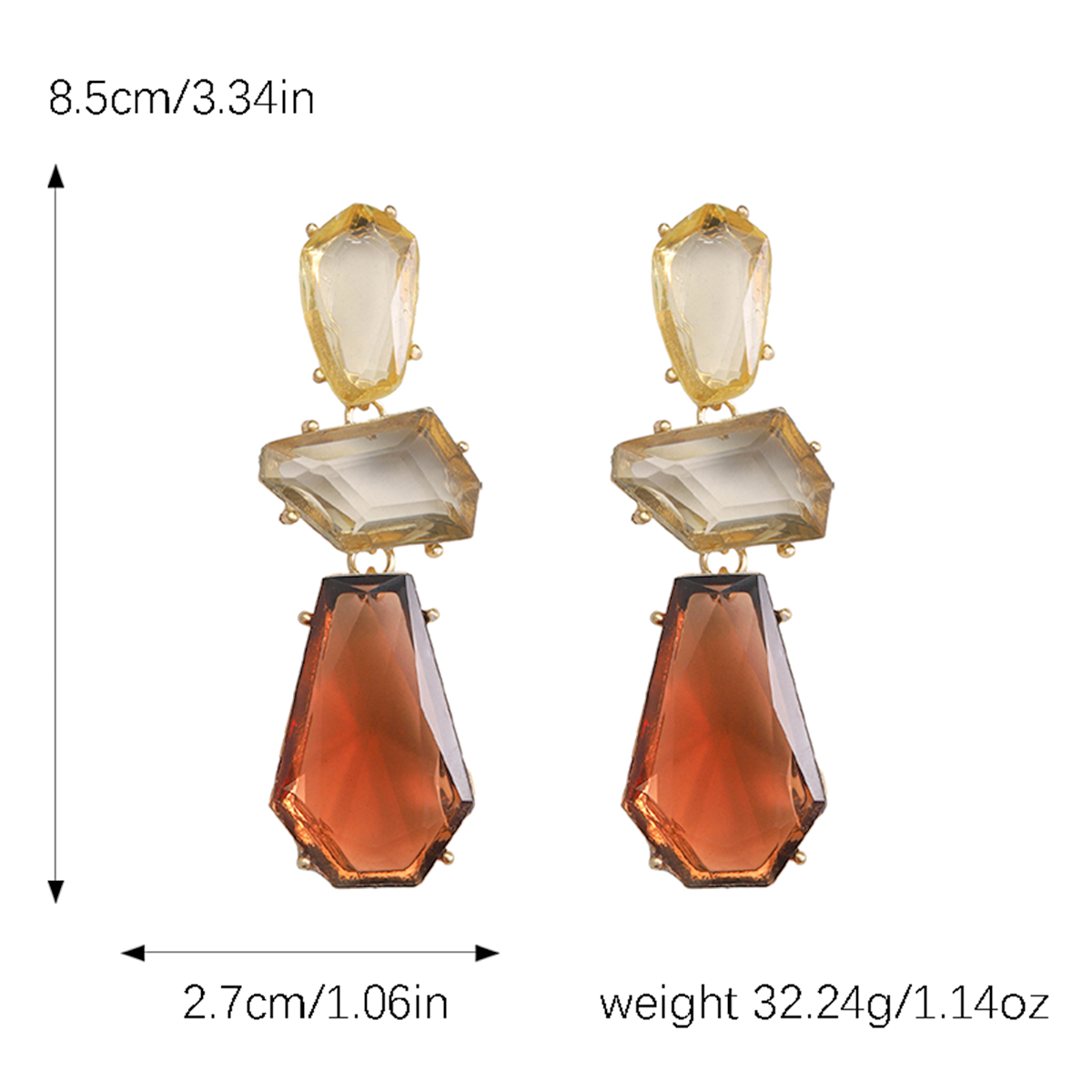 1 Pair Vintage Style Simple Style Square Plating Inlay Synthetic Resin Resin Silver Plated Drop Earrings display picture 2