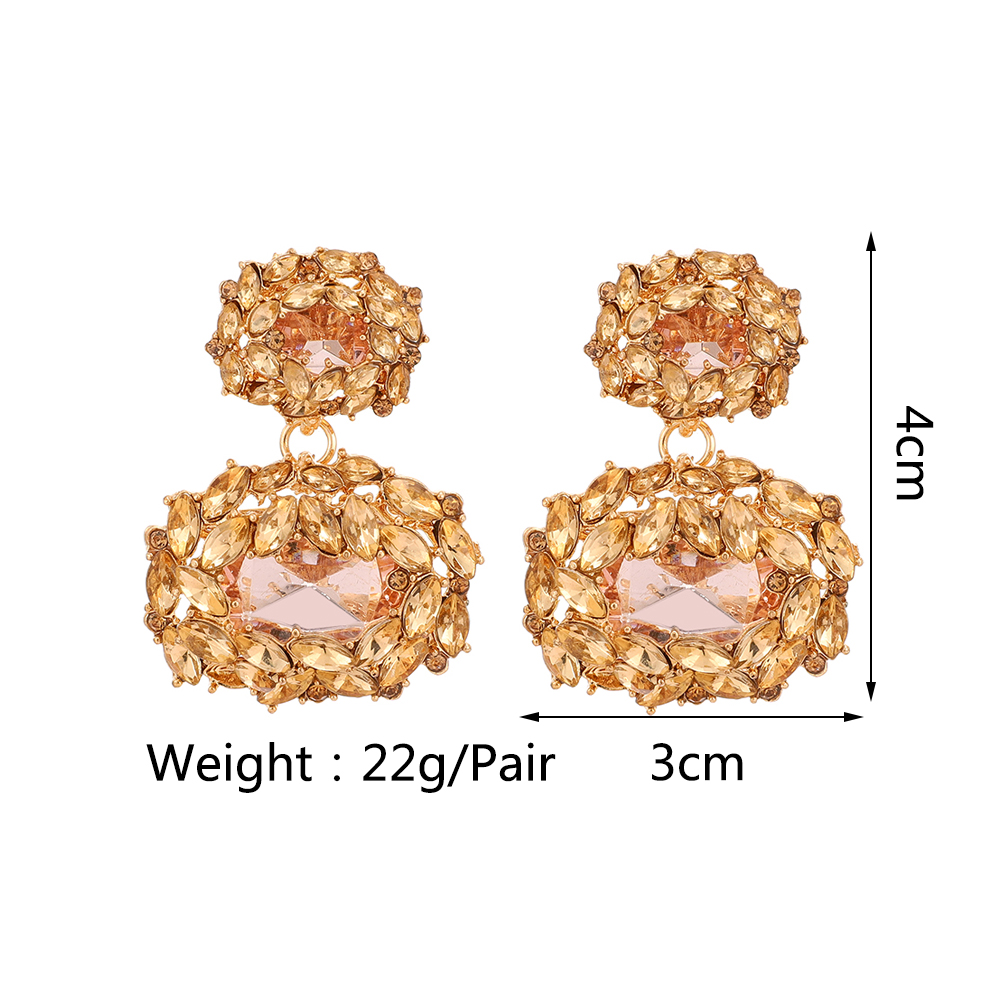 1 Pair Luxurious Punk Square Plating Inlay Zinc Alloy Rhinestones Gold Plated Dangling Earrings display picture 1