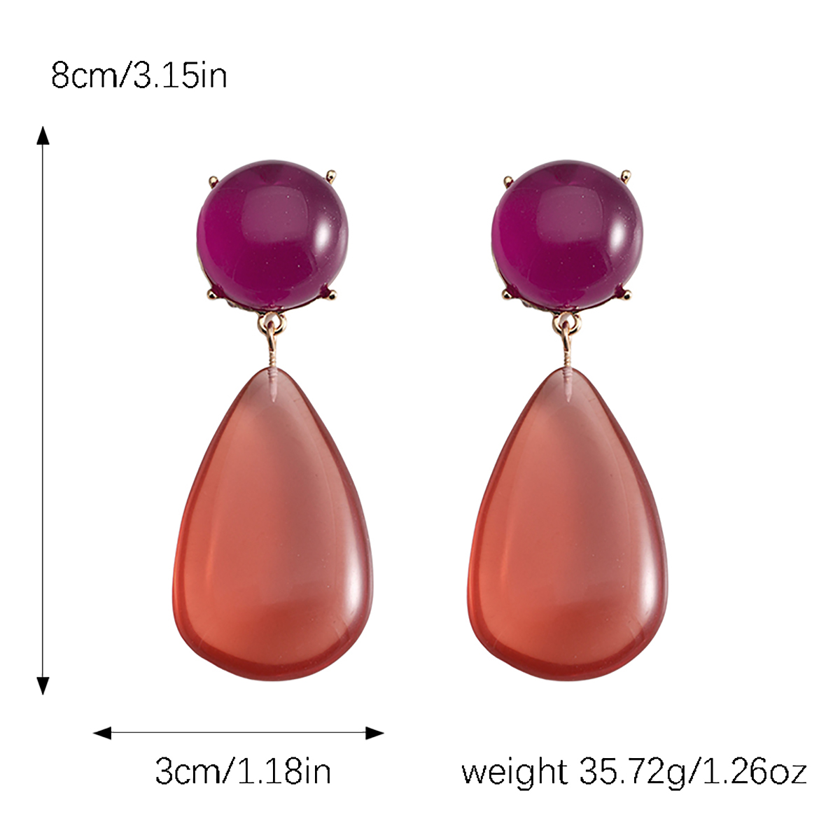 1 Pair Commute Irregular Water Droplets Plating Resin Silver Plated Drop Earrings display picture 11