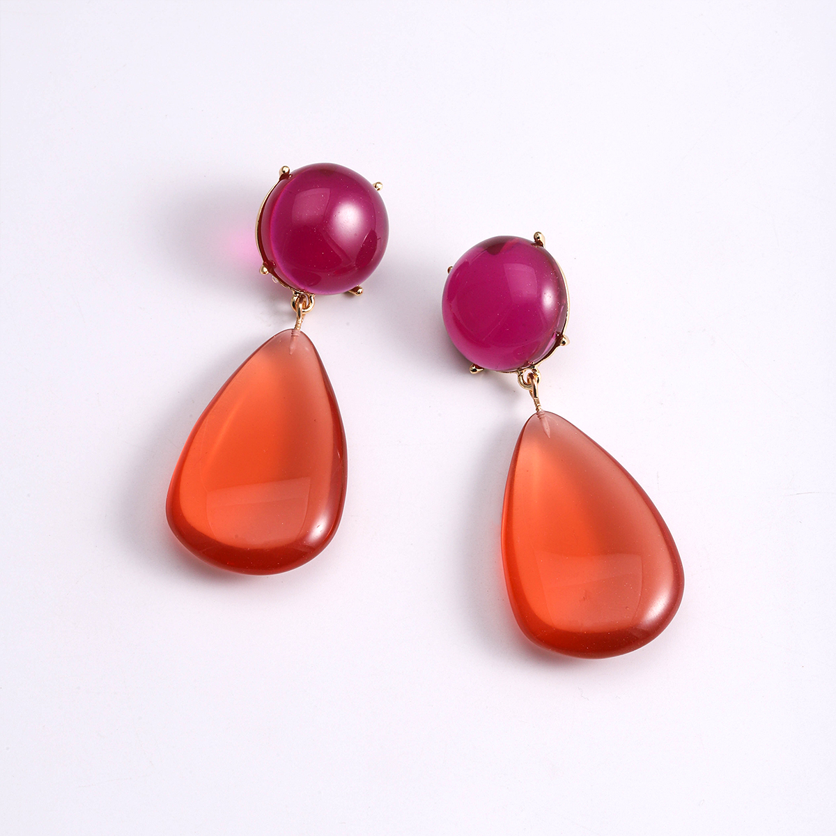 1 Pair Commute Irregular Water Droplets Plating Resin Silver Plated Drop Earrings display picture 4