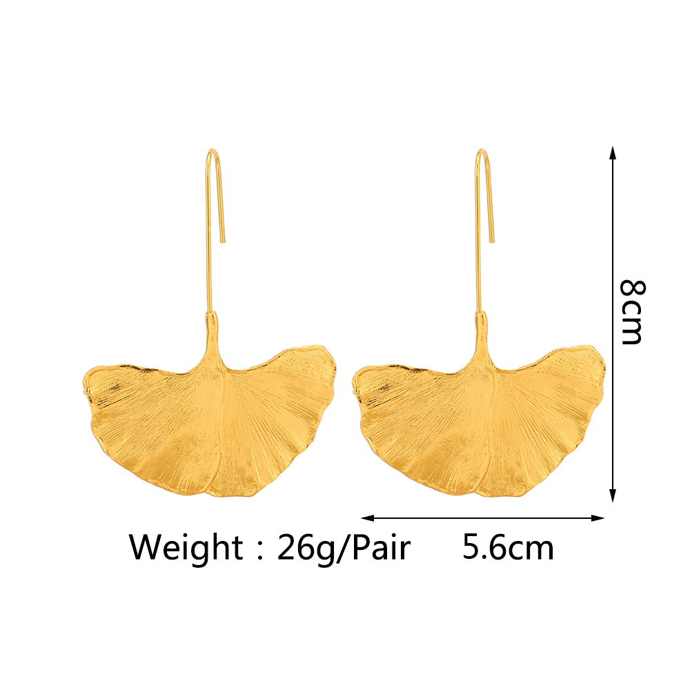 1 Pair Luxurious Leaves Plating Zinc Alloy Gold Plated Dangling Earrings display picture 1