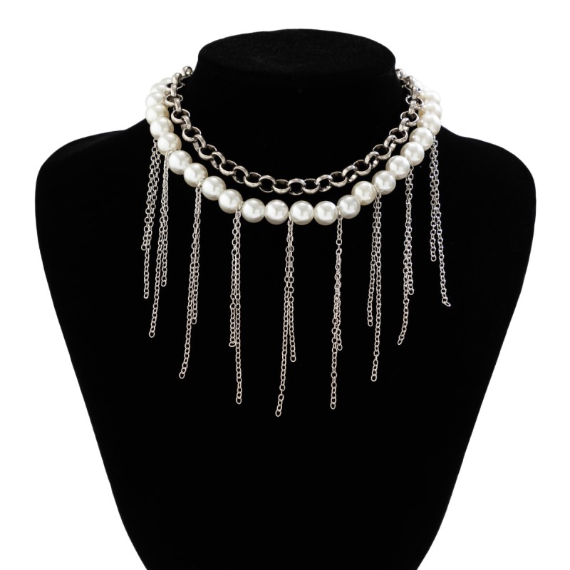 Vintage Style Commute Round Artificial Pearl Alloy Beaded Women's Necklace display picture 1