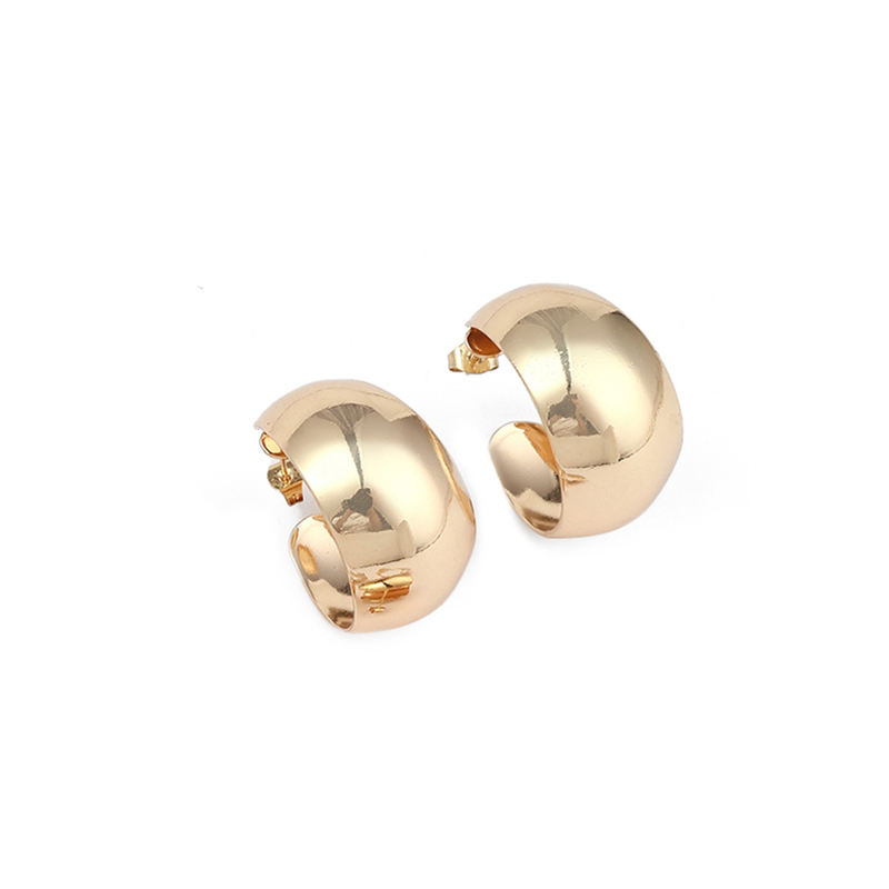 1 Pair Elegant C Shape Heart Shape Polishing Plating Copper 18k Gold Plated White Gold Plated Ear Studs display picture 6