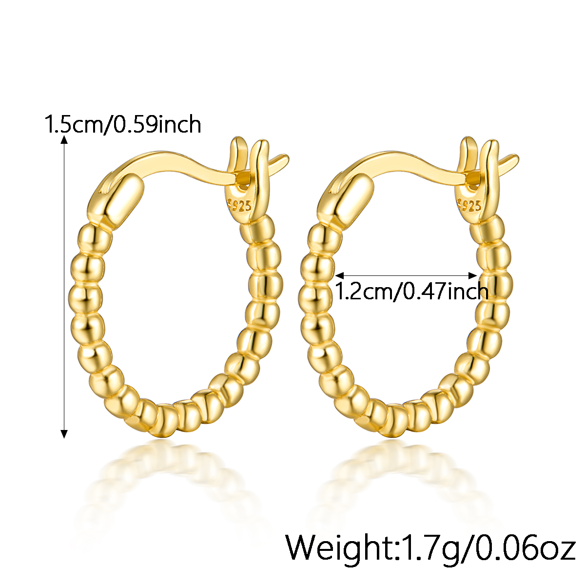 1 Pair Modern Style Classic Style Geometric Plating Sterling Silver 18k Gold Plated Rhodium Plated Hoop Earrings display picture 1