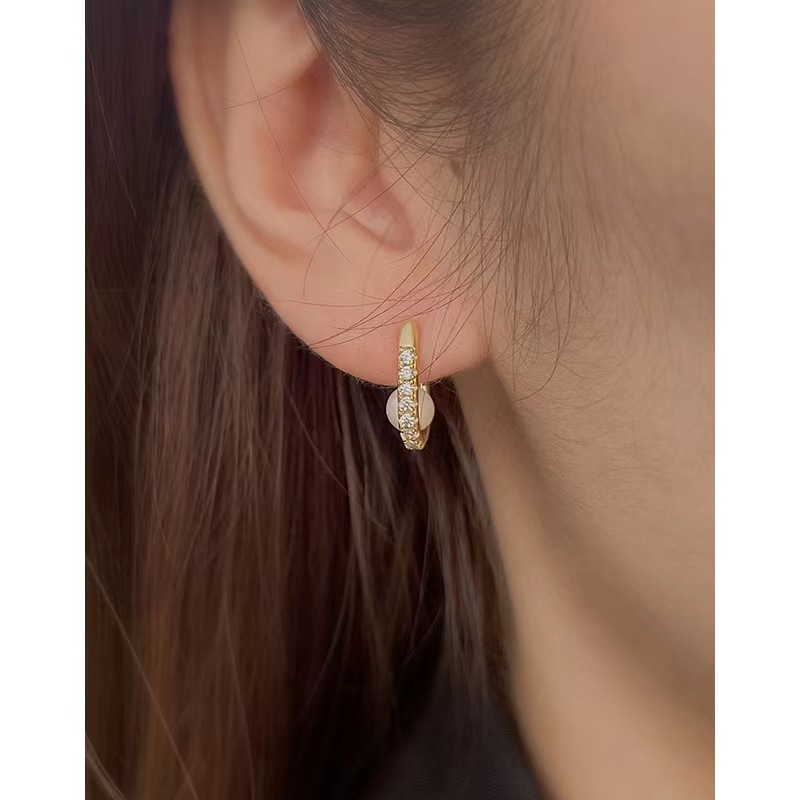 1 Pair Elegant Modern Style Geometric Plating Inlay Sterling Silver Zircon 18k Gold Plated Rhodium Plated Earrings display picture 8