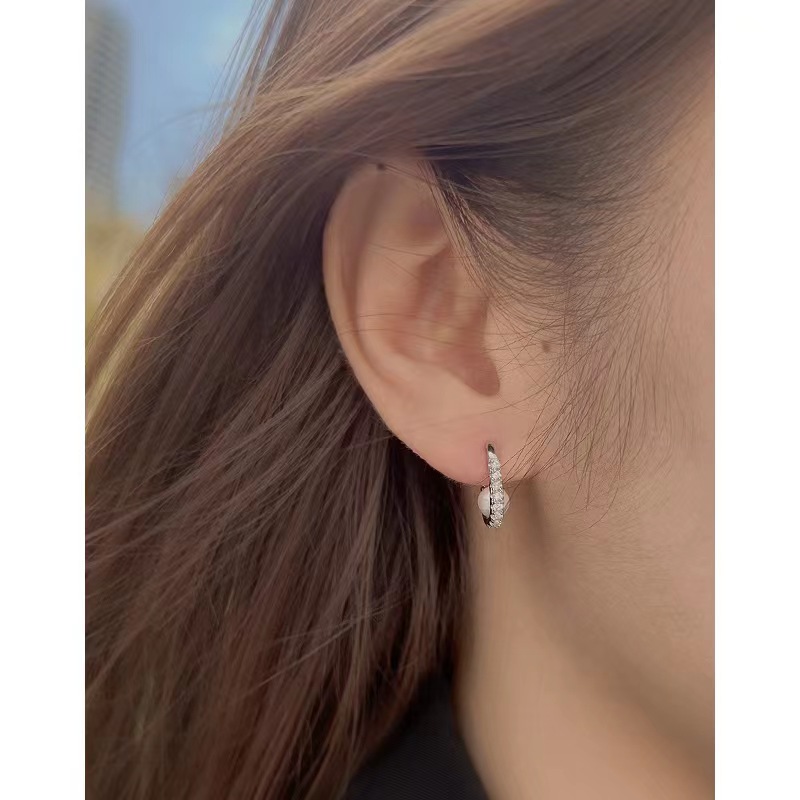 1 Pair Elegant Modern Style Geometric Plating Inlay Sterling Silver Zircon 18k Gold Plated Rhodium Plated Earrings display picture 9
