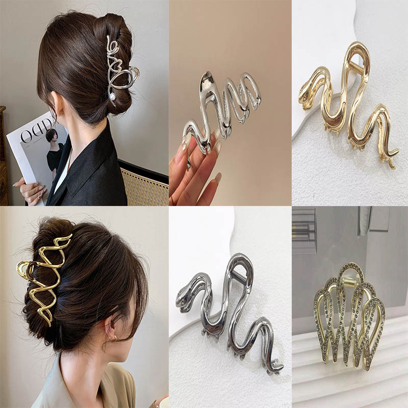 Simple Style Snake Alloy Plating Diamond Rhinestones Hair Claws display picture 5
