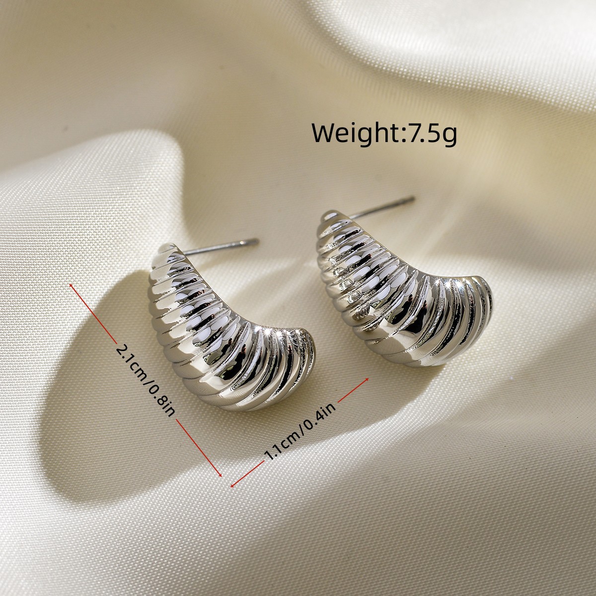 1 Pair Simple Style Commute Solid Color Plating Stainless Steel Gold Plated Ear Studs display picture 3