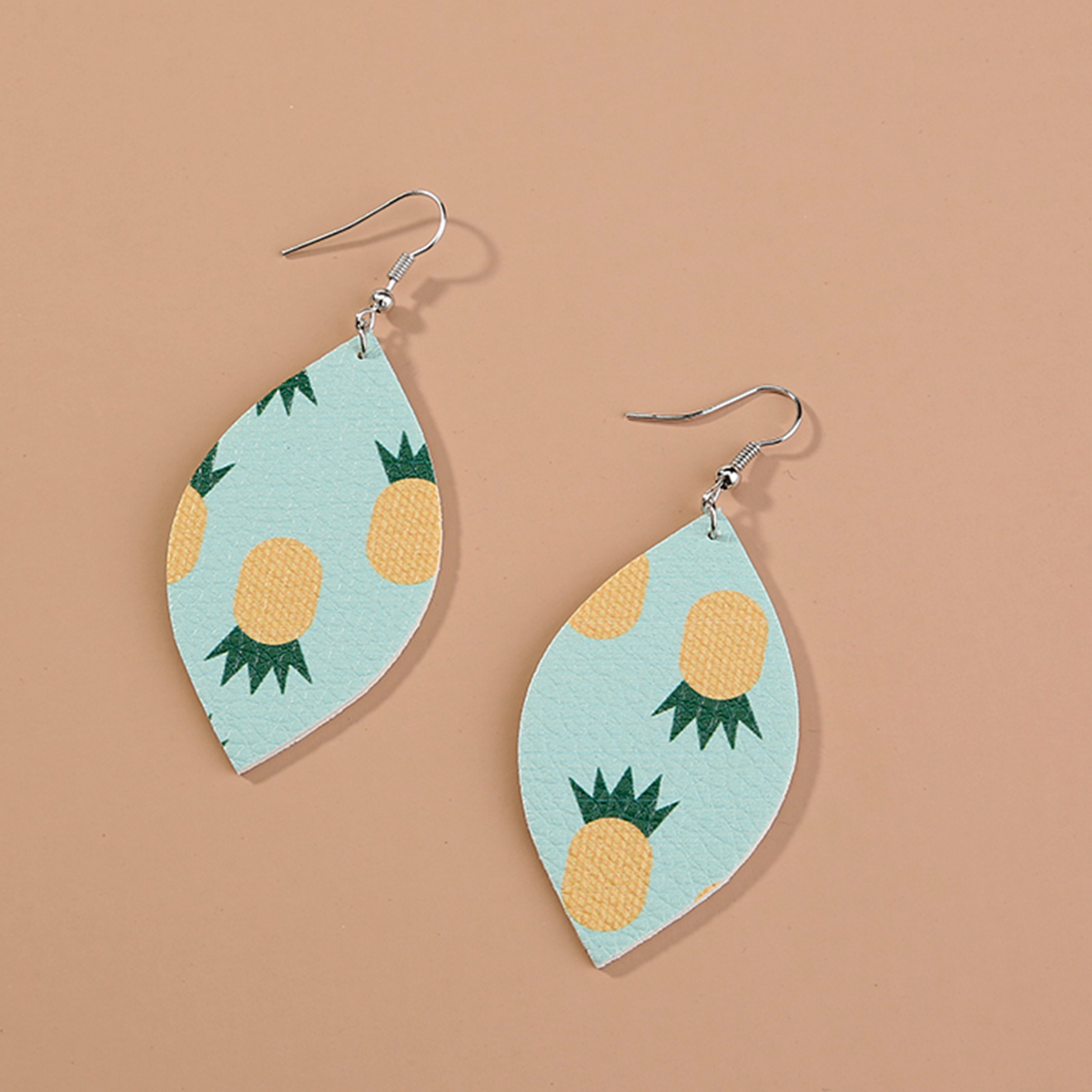 1 Pair Retro Sunflower Fruit Pu Leather Drop Earrings display picture 5