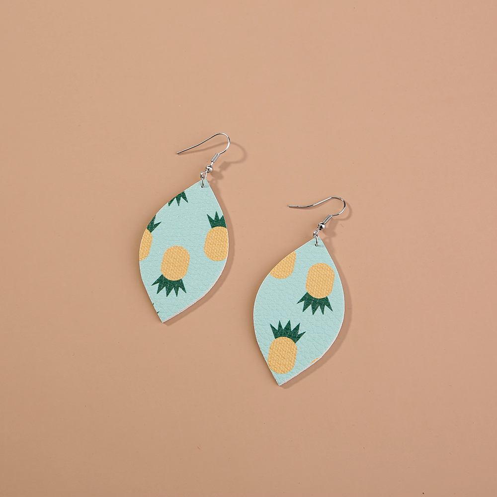 1 Pair Retro Sunflower Fruit Pu Leather Drop Earrings display picture 6