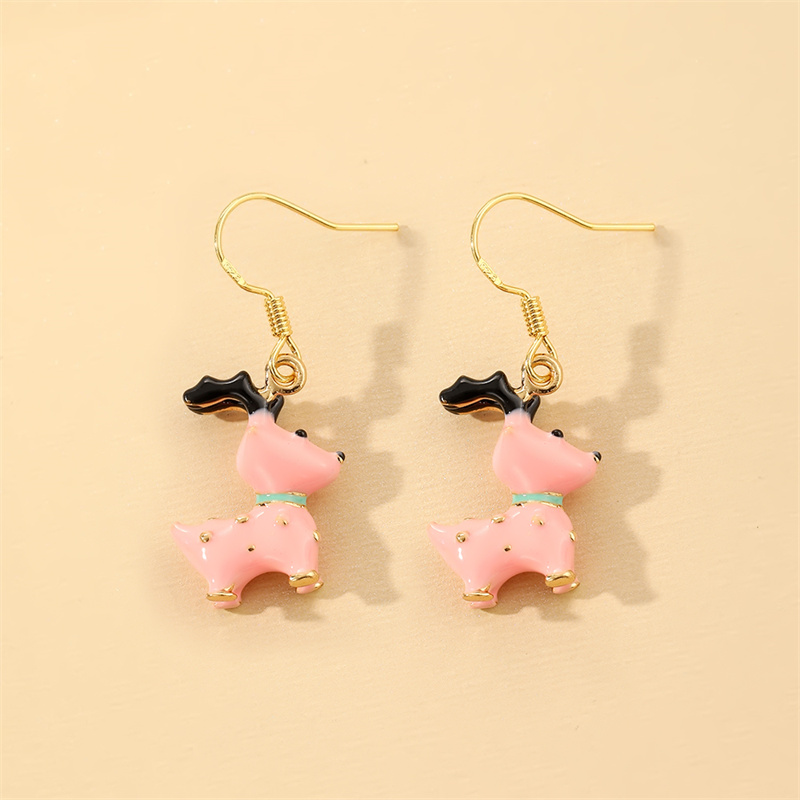 1 Pair Casual Cute Simple Style Color Block Enamel Alloy Drop Earrings display picture 5
