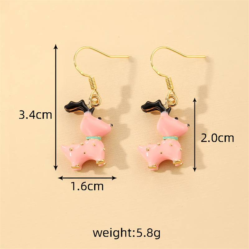 1 Pair Casual Cute Simple Style Color Block Enamel Alloy Drop Earrings display picture 6