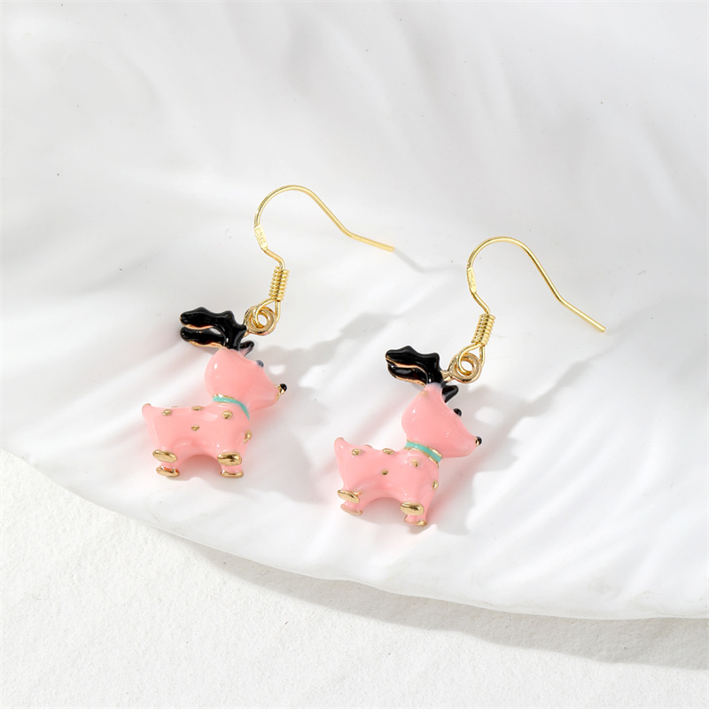 1 Pair Casual Cute Simple Style Color Block Enamel Alloy Drop Earrings display picture 13