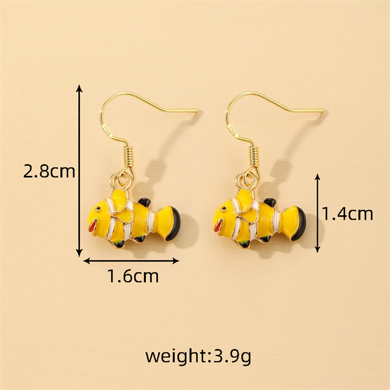 1 Pair Casual Cute Simple Style Color Block Enamel Alloy Drop Earrings display picture 7