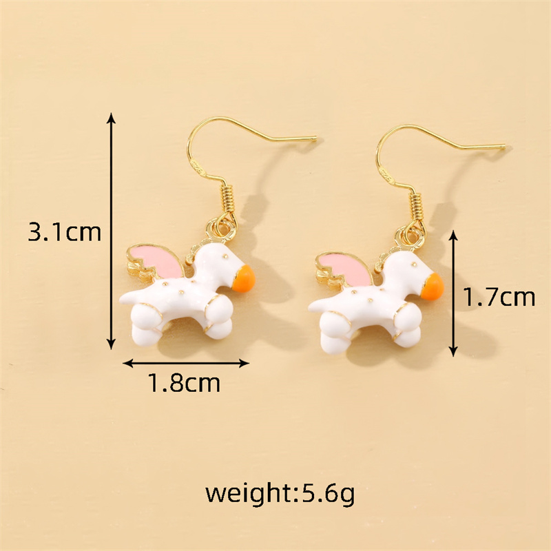 1 Pair Casual Cute Simple Style Color Block Enamel Alloy Drop Earrings display picture 9