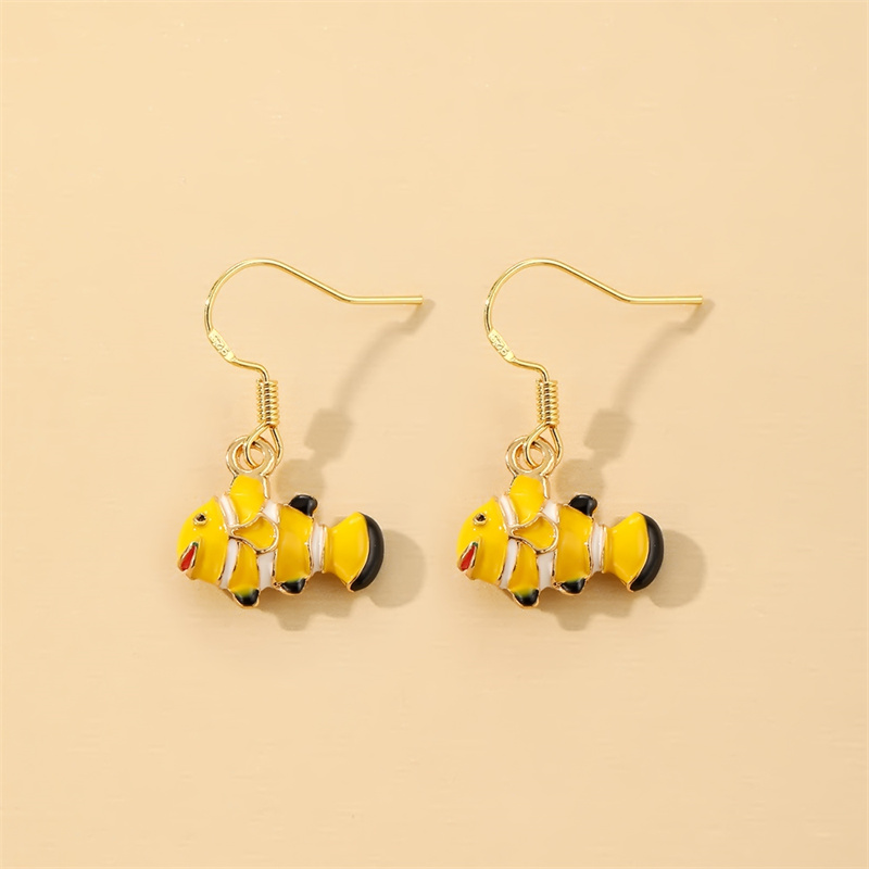 1 Pair Casual Cute Simple Style Color Block Enamel Alloy Drop Earrings display picture 16