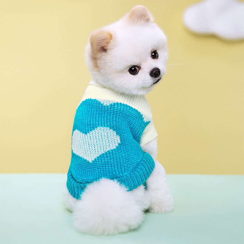 Lässig Einfacher Stil Garn Streifen Herzform Rhombus Warm Kleidung Für Haustiere display picture 4