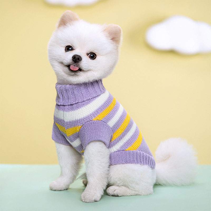 Casual Simple Style Yarn Stripe Heart Shape Rhombus Warm Pet Clothing display picture 3