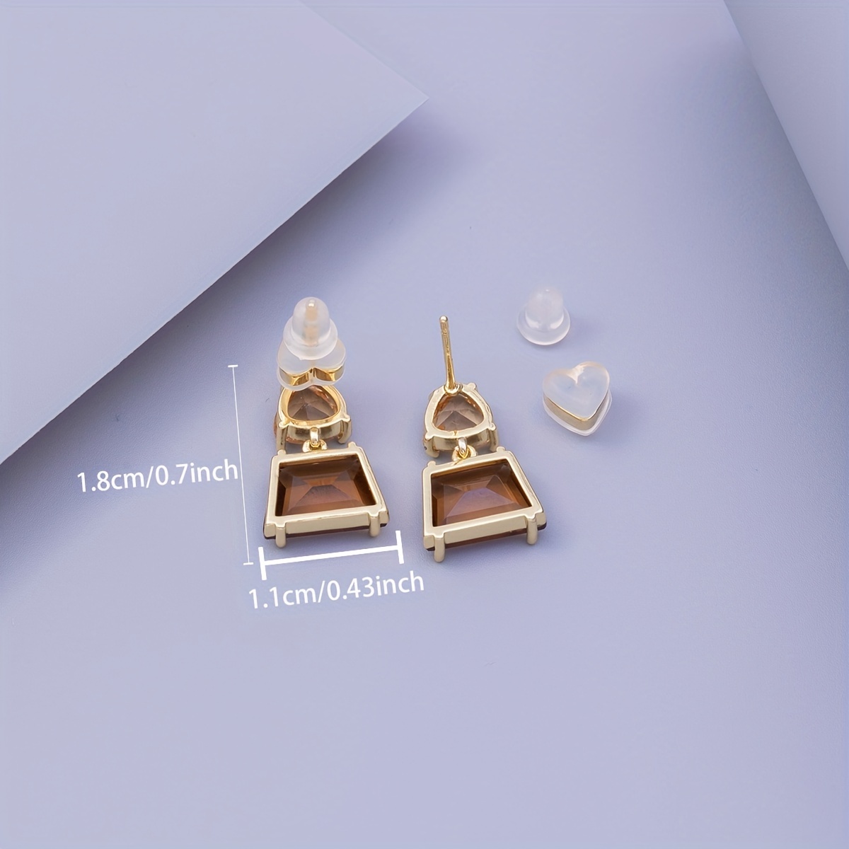 1 Pair Simple Style Commute Bag Plating Inlay Copper Artificial Gemstones Glass Glass Stone Gold Plated Drop Earrings display picture 2