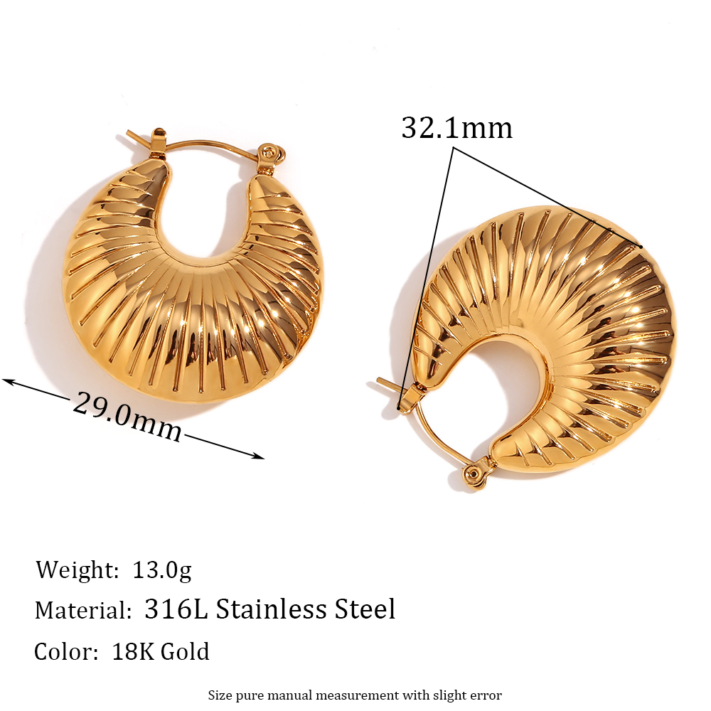 1 Pair Basic Simple Style Classic Style Geometric Plating Stainless Steel 18k Gold Plated Earrings display picture 2
