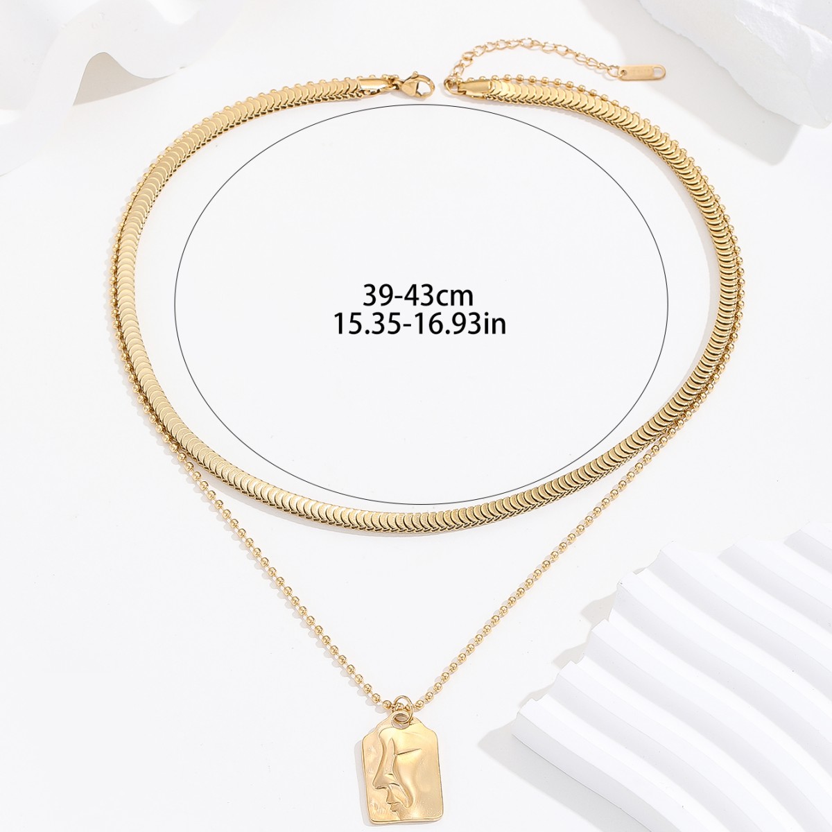 Wholesale Simple Style Commute Solid Color Stainless Steel Plating 18k Gold Plated Layered Necklaces display picture 2