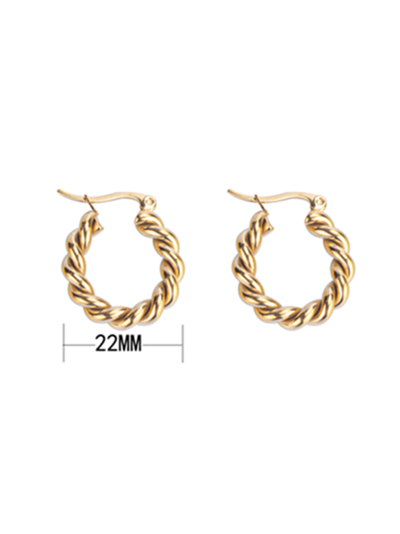 1 Pair Retro Twist Plating 304 Stainless Steel 18K Gold Plated Earrings display picture 1