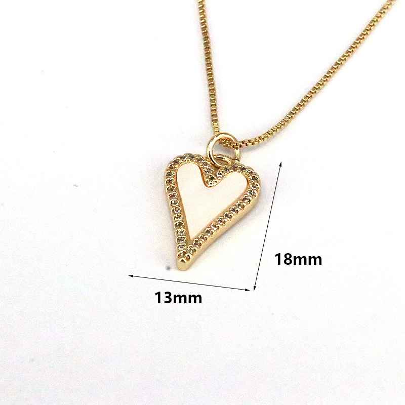 Simple Style Heart Shape Shell Plating Inlay Zircon Gold Plated Women's Pendant Necklace display picture 5
