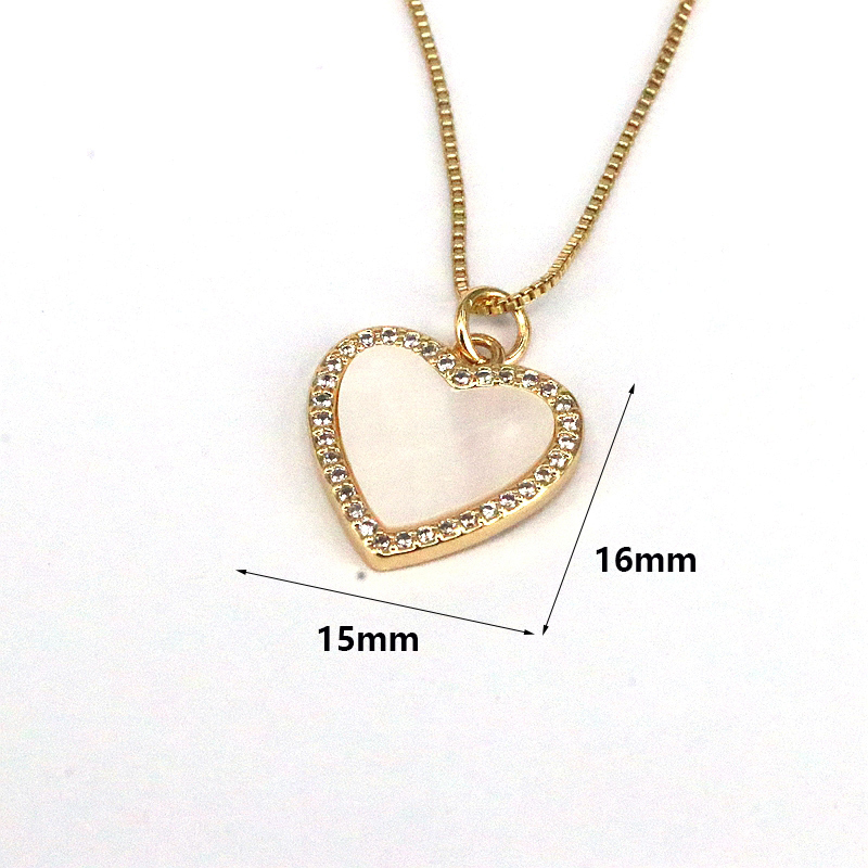 Simple Style Heart Shape Shell Plating Inlay Zircon Gold Plated Women's Pendant Necklace display picture 9