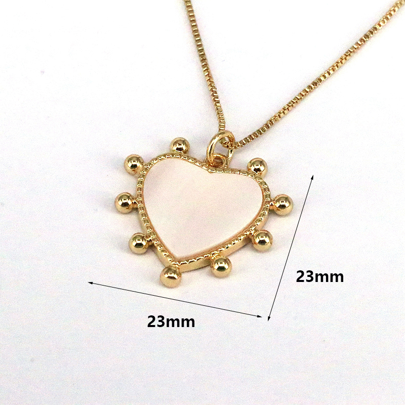 Simple Style Heart Shape Shell Plating Inlay Zircon Gold Plated Women's Pendant Necklace display picture 11
