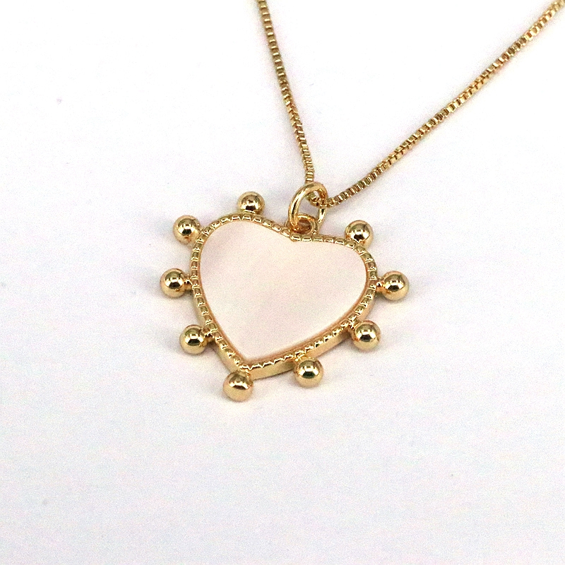 Simple Style Heart Shape Shell Plating Inlay Zircon Gold Plated Women's Pendant Necklace display picture 8
