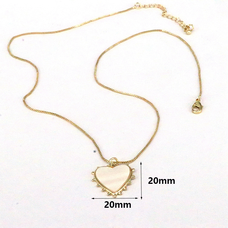 Simple Style Heart Shape Shell Plating Inlay Zircon Gold Plated Women's Pendant Necklace display picture 13