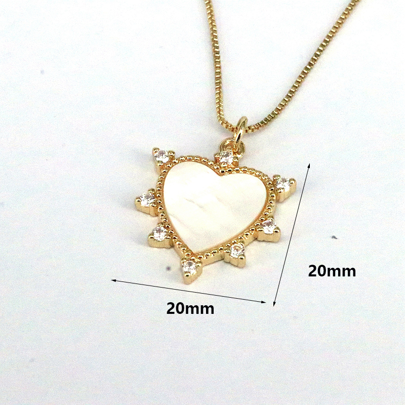 Simple Style Heart Shape Shell Plating Inlay Zircon Gold Plated Women's Pendant Necklace display picture 14