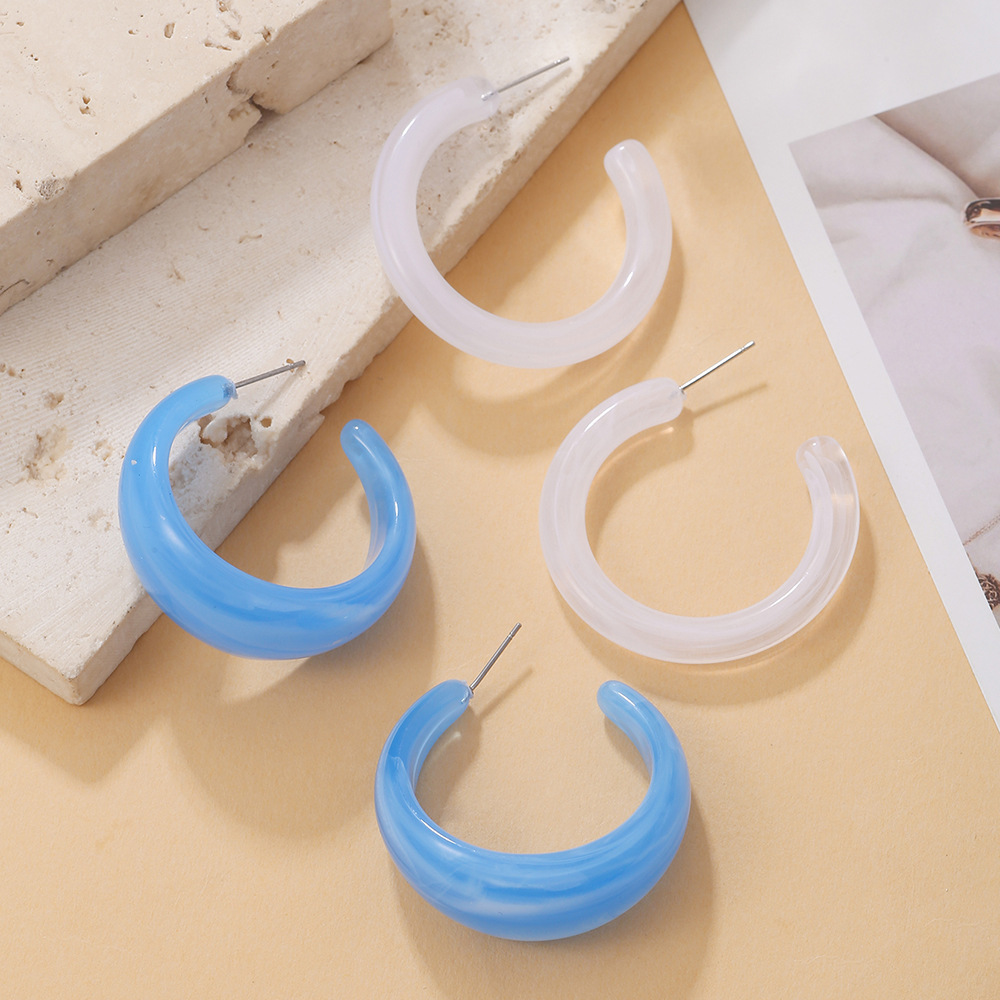 1 Pair Casual Streetwear Geometric Arylic Ear Studs display picture 3