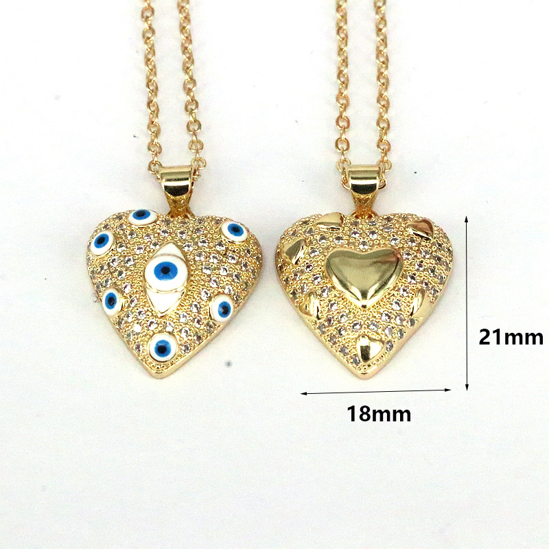 Romantic Cross Star Heart Shape Copper 18k Gold Plated Zircon Pendant Necklace In Bulk display picture 7