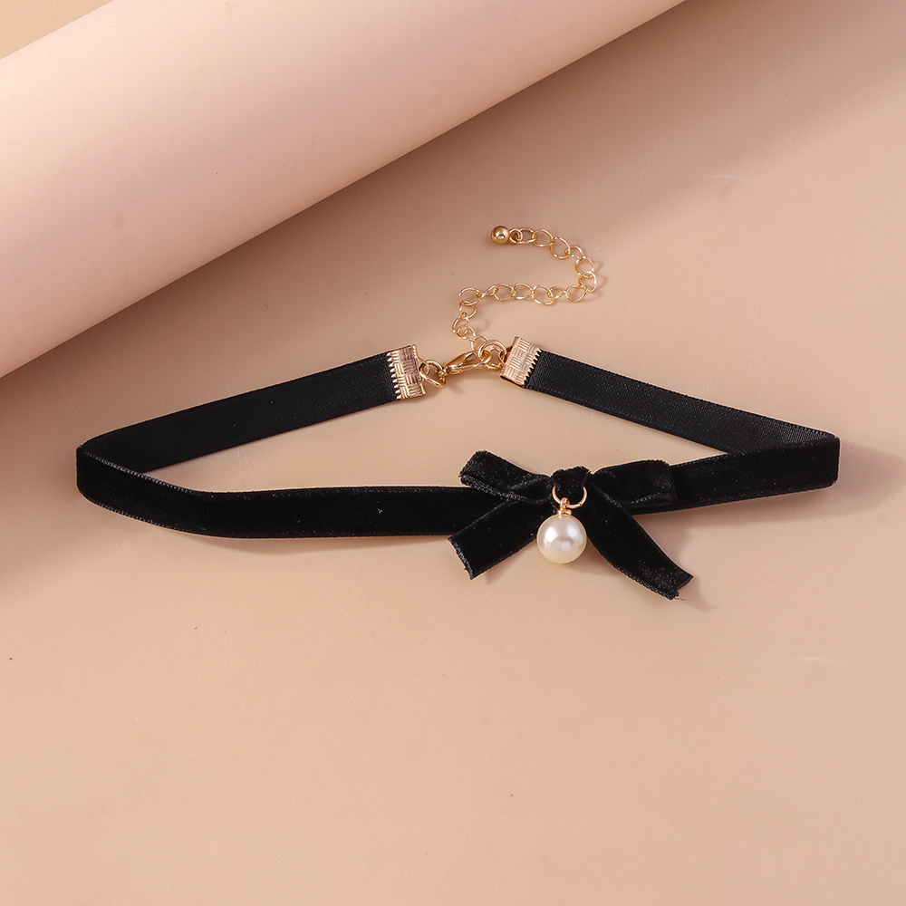 Elegant Solid Color Fabric Patchwork Women's Choker display picture 16