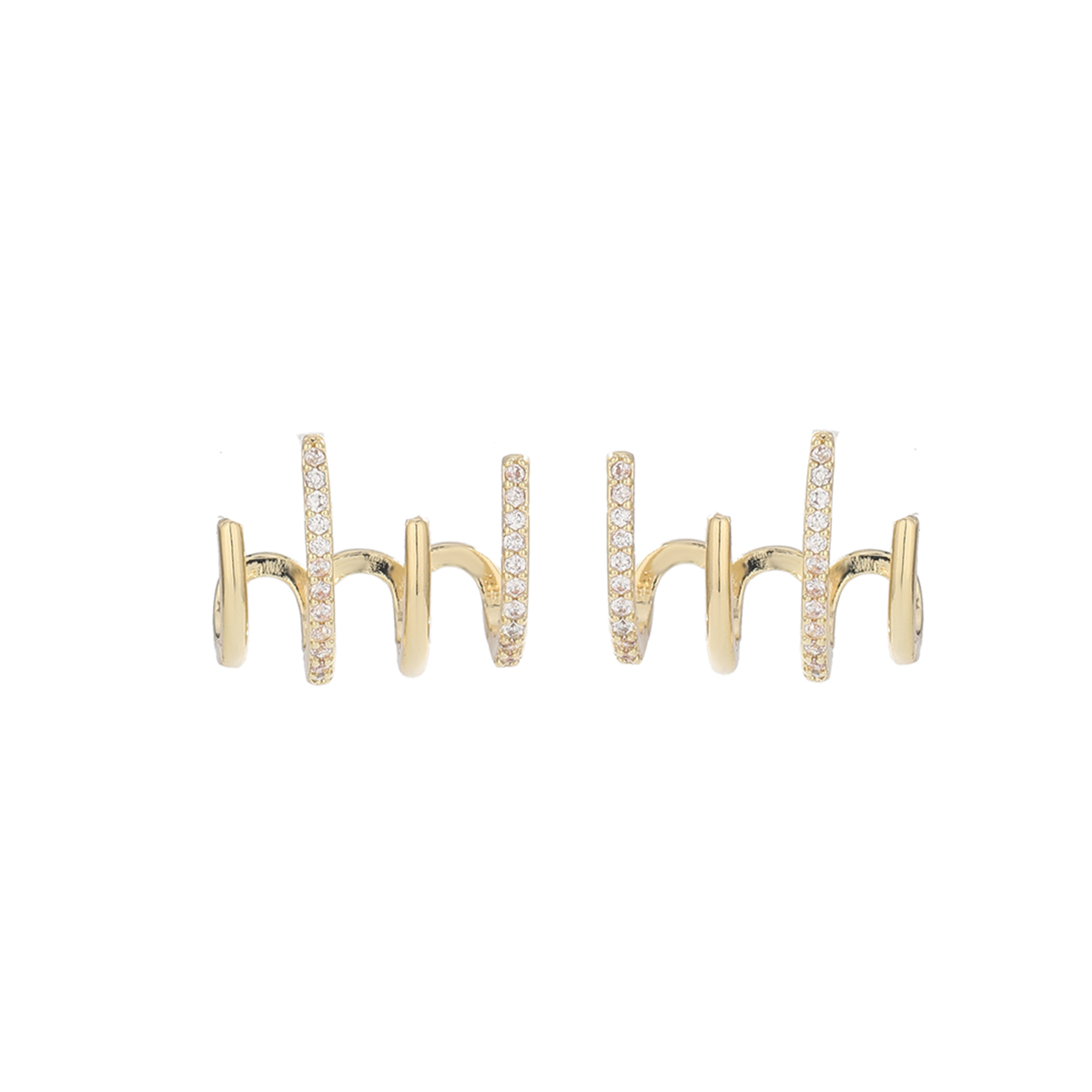 1 Pair Simple Style Classic Style Circle Plating Inlay Copper Zircon 14k Gold Plated Ear Studs display picture 1
