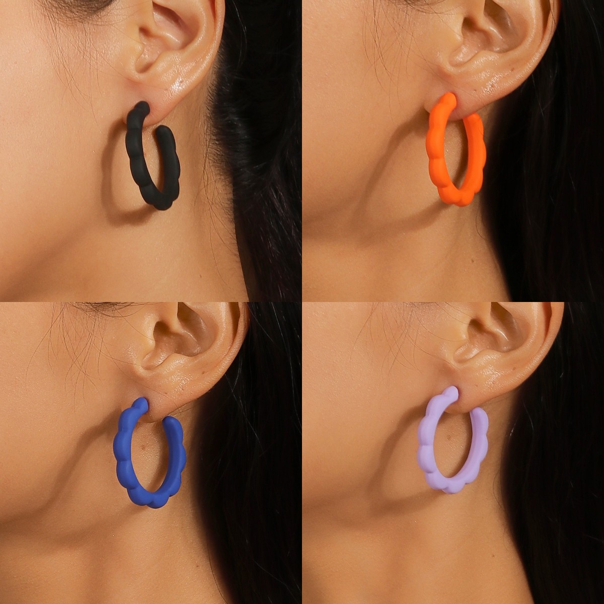 1 Paire Style Simple Style Classique Couleur Unie Plastique Boucles D'oreilles display picture 4