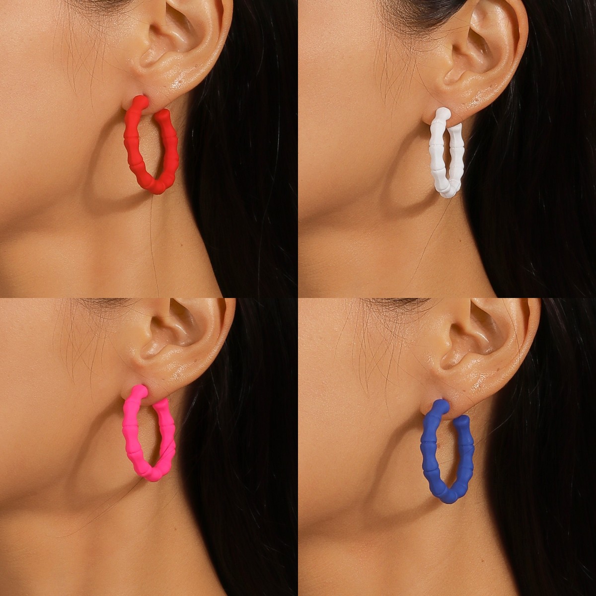 1 Paire Style Simple Style Classique Couleur Unie Plastique Boucles D'oreilles display picture 3