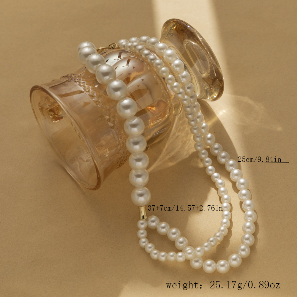 Vintage Style Lady Round Imitation Pearl Beaded Women's Layered Necklaces display picture 6