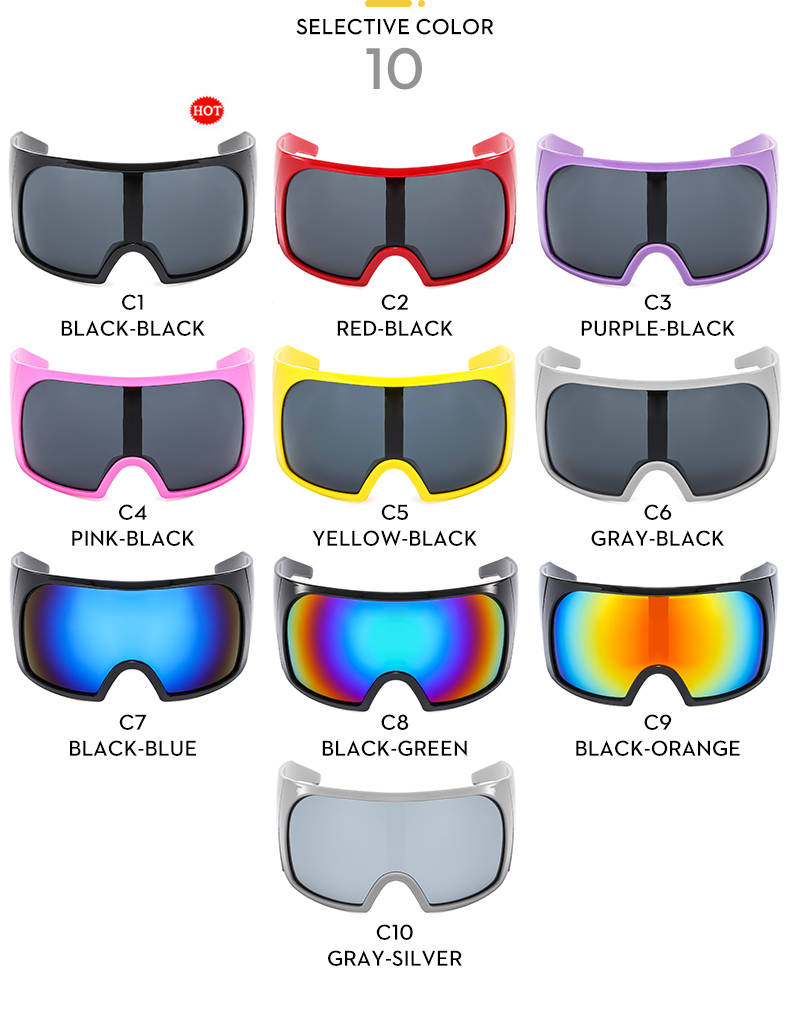 Simple Style Classic Style Color Block Pc Square Mountain Style Biker Full Frame Sports Sunglasses display picture 14