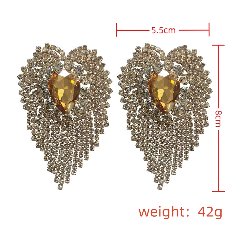 1 Pair Retro Luxurious Solid Color Plating Inlay Alloy Rhinestones Gold Plated Silver Plated Drop Earrings display picture 2