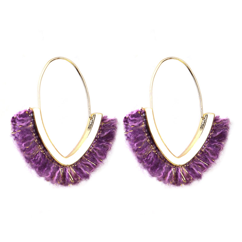 Wholesale Jewelry Classic Style Geometric Alloy Fabric Plush Earrings display picture 4