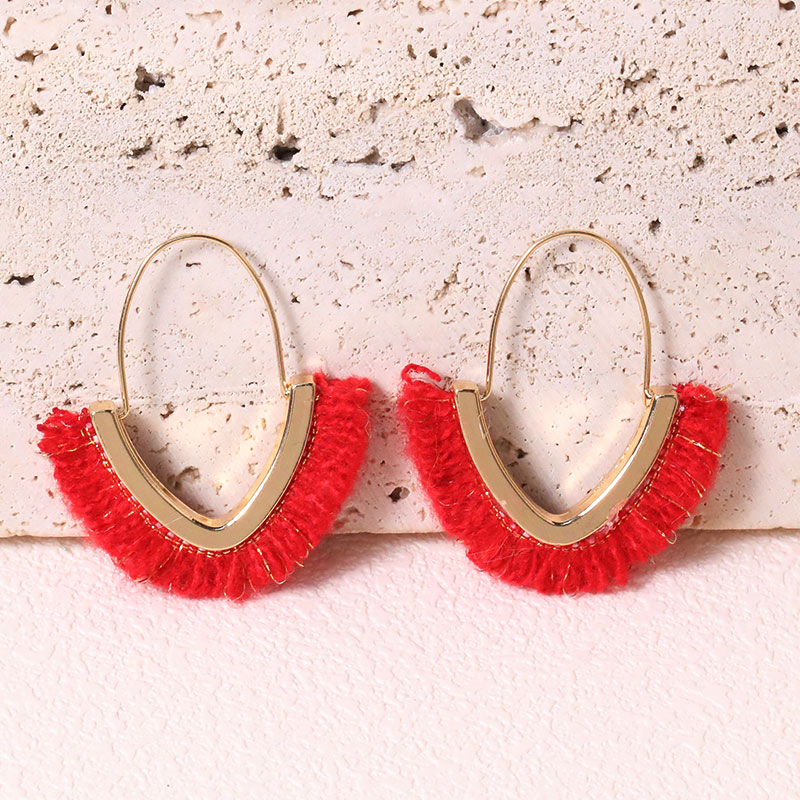 Wholesale Jewelry Classic Style Geometric Alloy Fabric Plush Earrings display picture 7