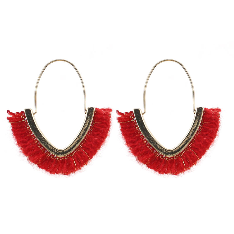 Wholesale Jewelry Classic Style Geometric Alloy Fabric Plush Earrings display picture 11
