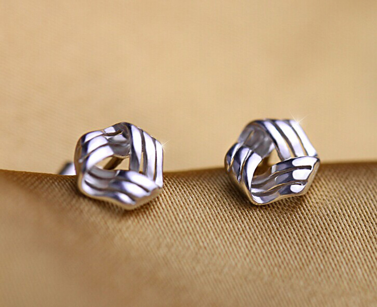 1 Pair Simple Style Commute Geometric Plating Copper Ear Studs display picture 2