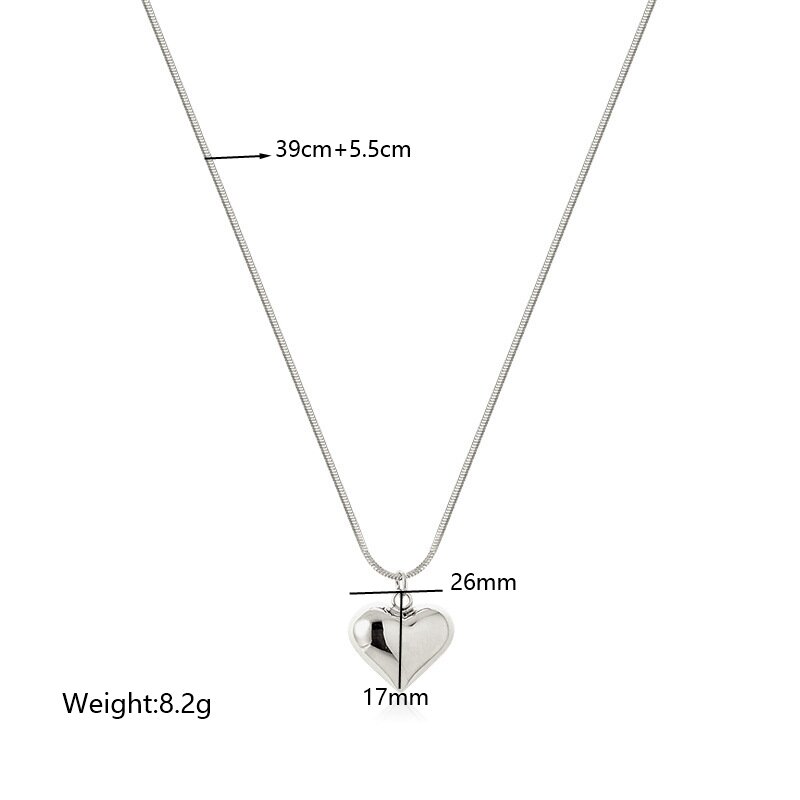 De Gros Style Simple Forme De Cœur Acier Inoxydable Placage Évider Pendentif display picture 2