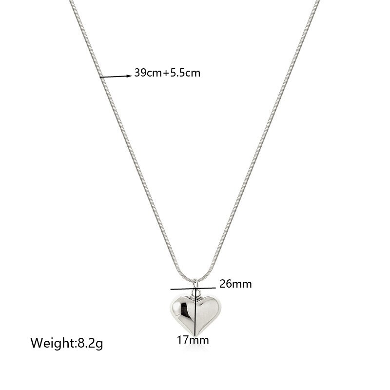 Wholesale Simple Style Heart Shape Stainless Steel Plating Hollow Out Pendant Necklace display picture 2