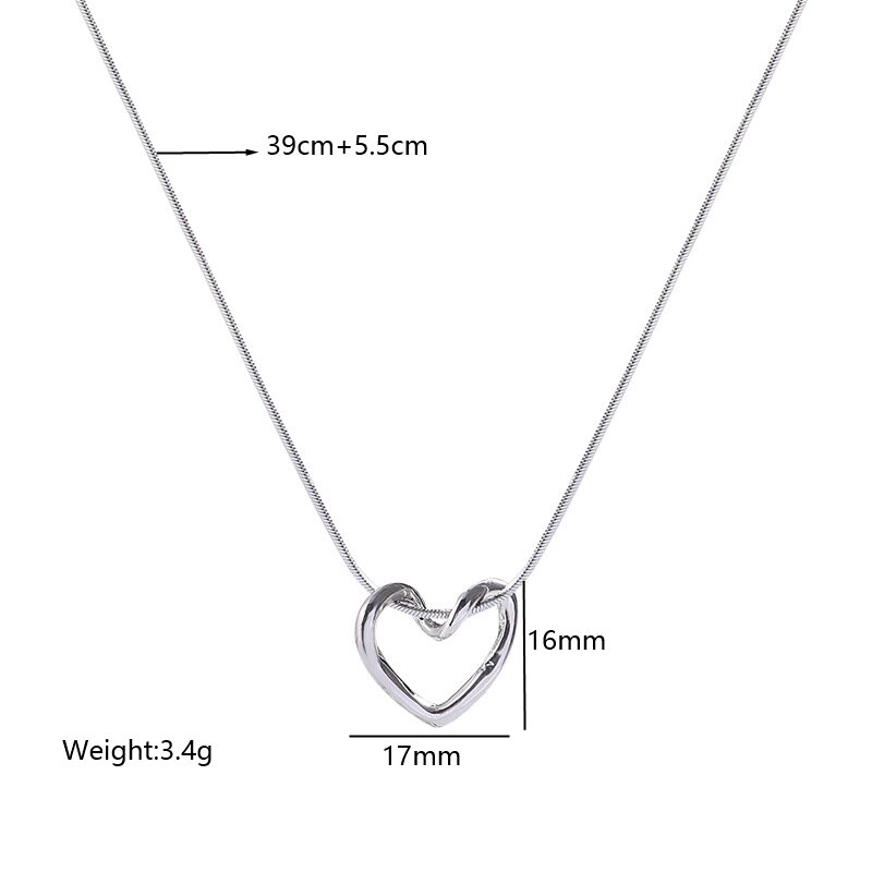 De Gros Style Simple Forme De Cœur Acier Inoxydable Placage Évider Pendentif display picture 3