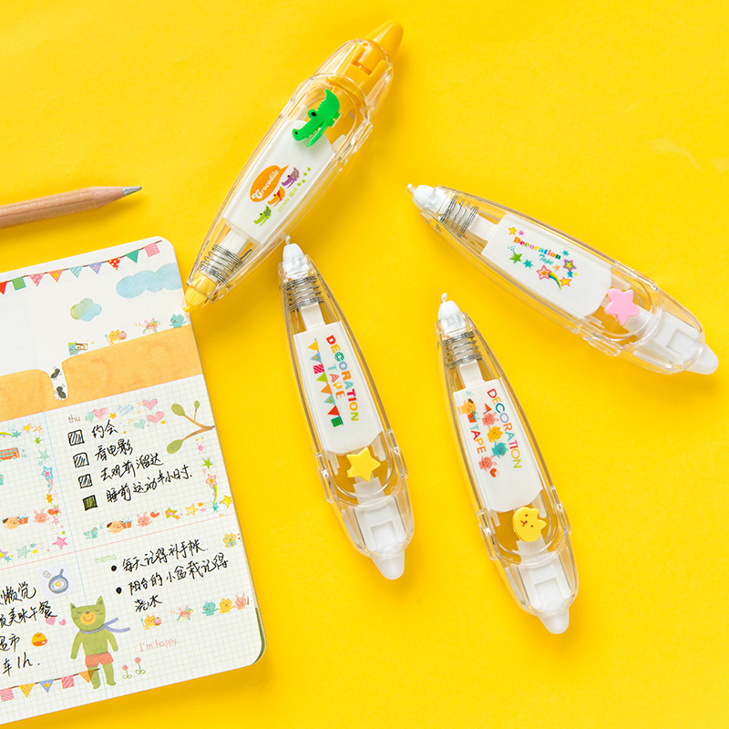 1 Set Animal Letter Plant Class School Plastic Cute Correction Tape display picture 8